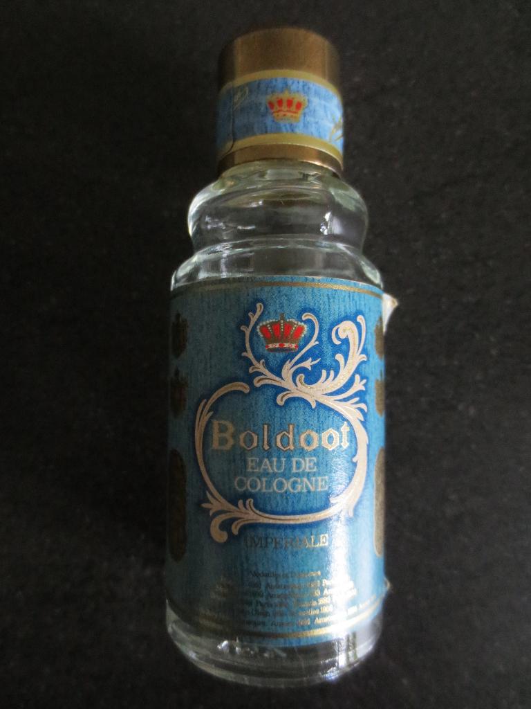 Boldoot: Fles Boldoot Eau de Cologne Imperiale. Hoog 9 cm., Ophalen of Verzenden, Gebruikt, Parfumfles