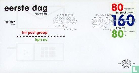 FDC E388 Splitsing PTT in TNT en KPN 1998 NL onbeschreven, Postzegels en Munten, Postzegels | Eerstedagenveloppen, Ophalen of Verzenden