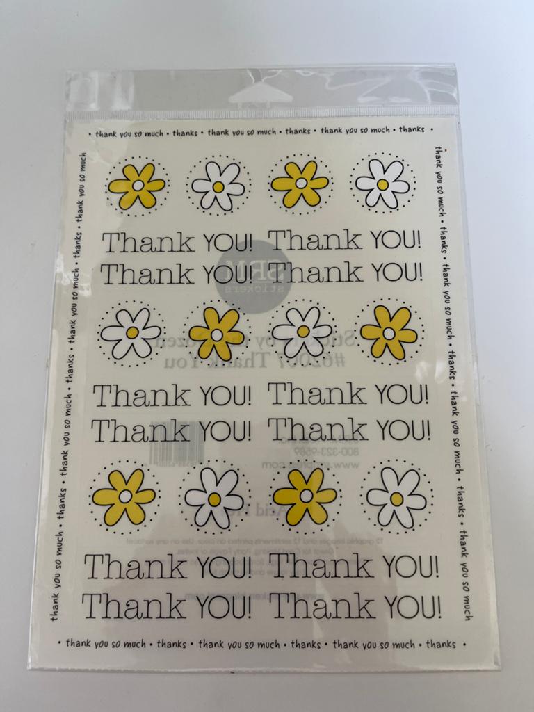 SRM Stickers 'Thank You' - Bloemen en Tekst, Hobby en Vrije tijd, Ophalen of Verzenden, Nieuw, Meerdere stickers