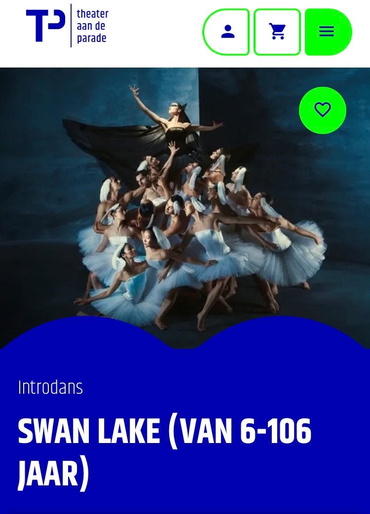 Tickets Swan Lake Introdans Theater aan de Parade, Tickets en Kaartjes, Drie personen of meer, December, Ballet of Dans