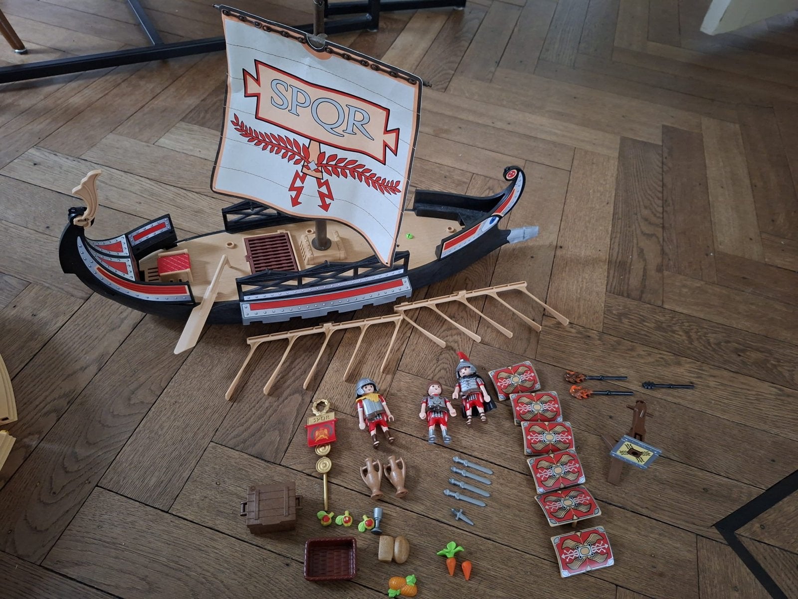 Playmobil Romans 4276 Galley Ship + 4270 Arena Colosseum, Kinderen en Baby's, Speelgoed | Playmobil, Ophalen, Gebruikt, Complete set