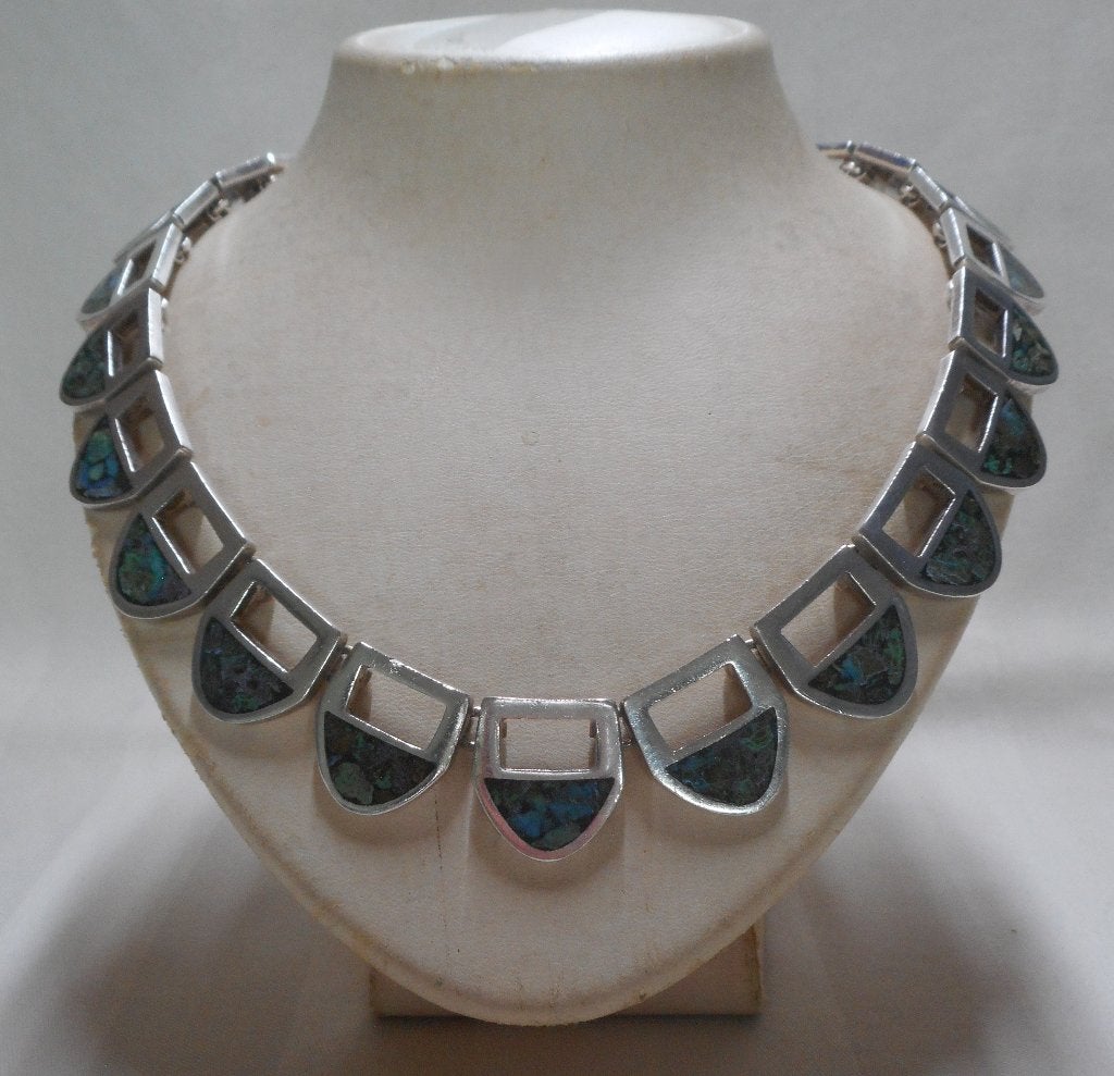 Zilveren zwaar vintage collier Mexico nr.1196, Sieraden, Tassen en Uiterlijk, Kettingen, Verzenden, Zo goed als nieuw, Zilver