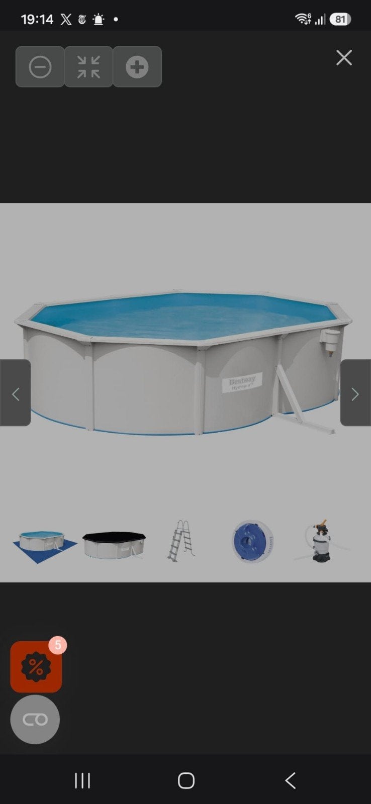 Bestway Steel Pro Max zwembad met warmtepomp en zandfilter, 200 tot 300 cm, Rechthoekig, Ophalen, 120 cm of meer