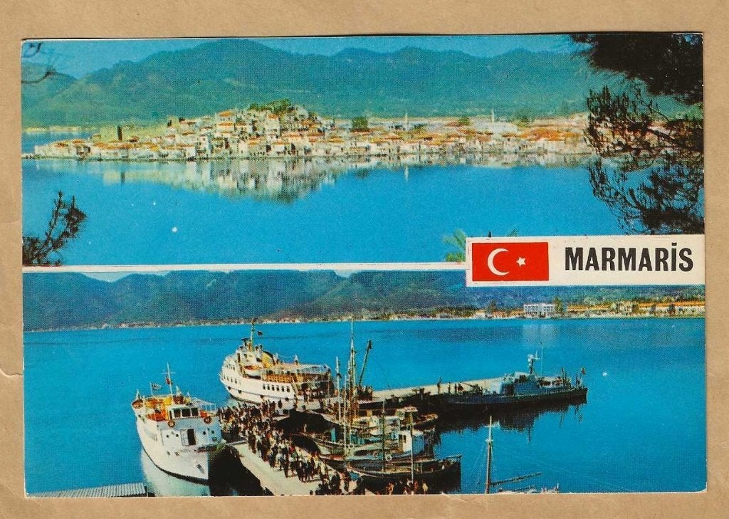 Ansichtkaart Marmaris Turkije - Havengezicht met boten, Verzamelen, Ophalen of Verzenden, 1980 tot heden, Gelopen, Buiten Europa