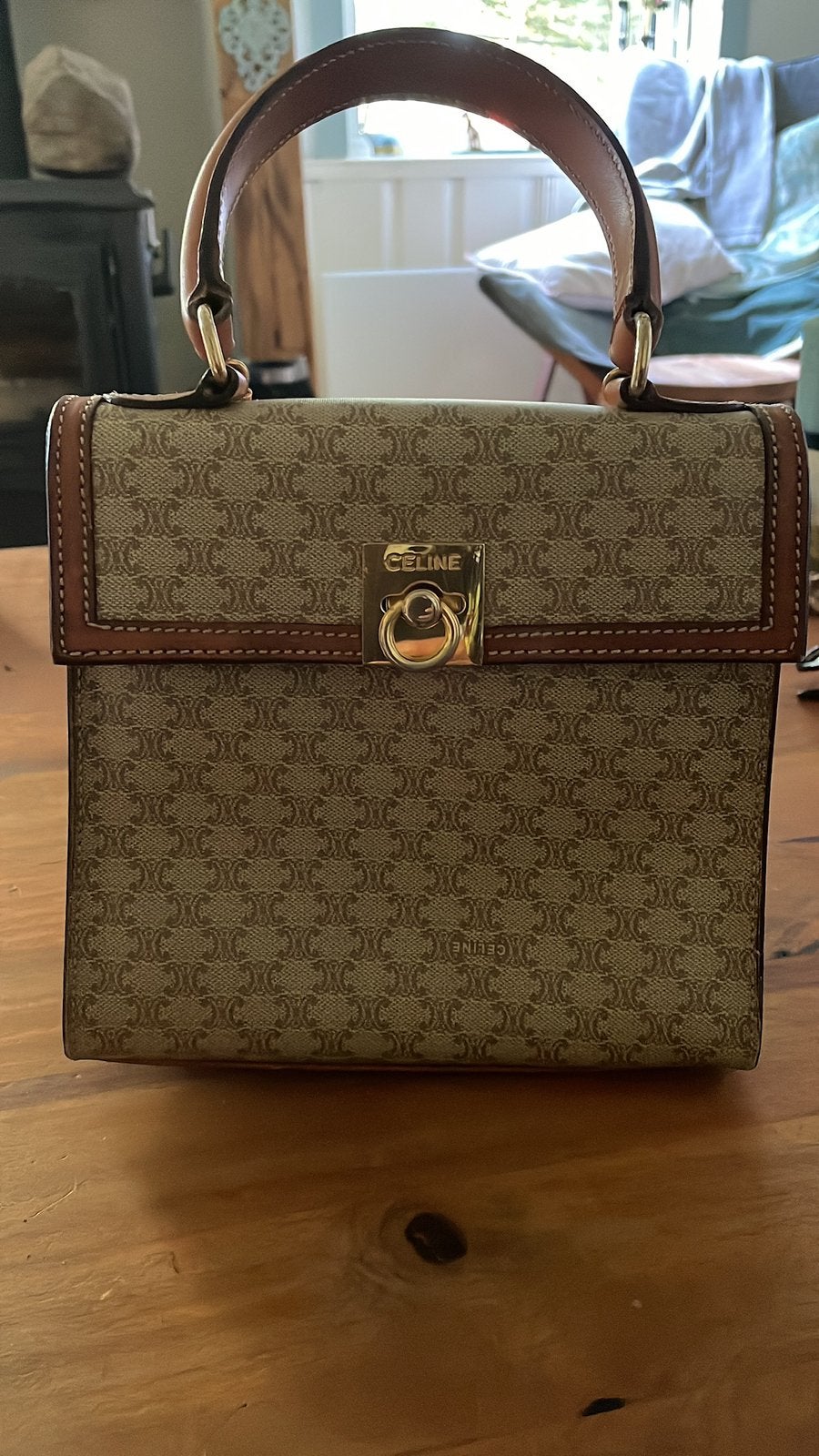Vintage handtas celine, -, Celine, Beige, -