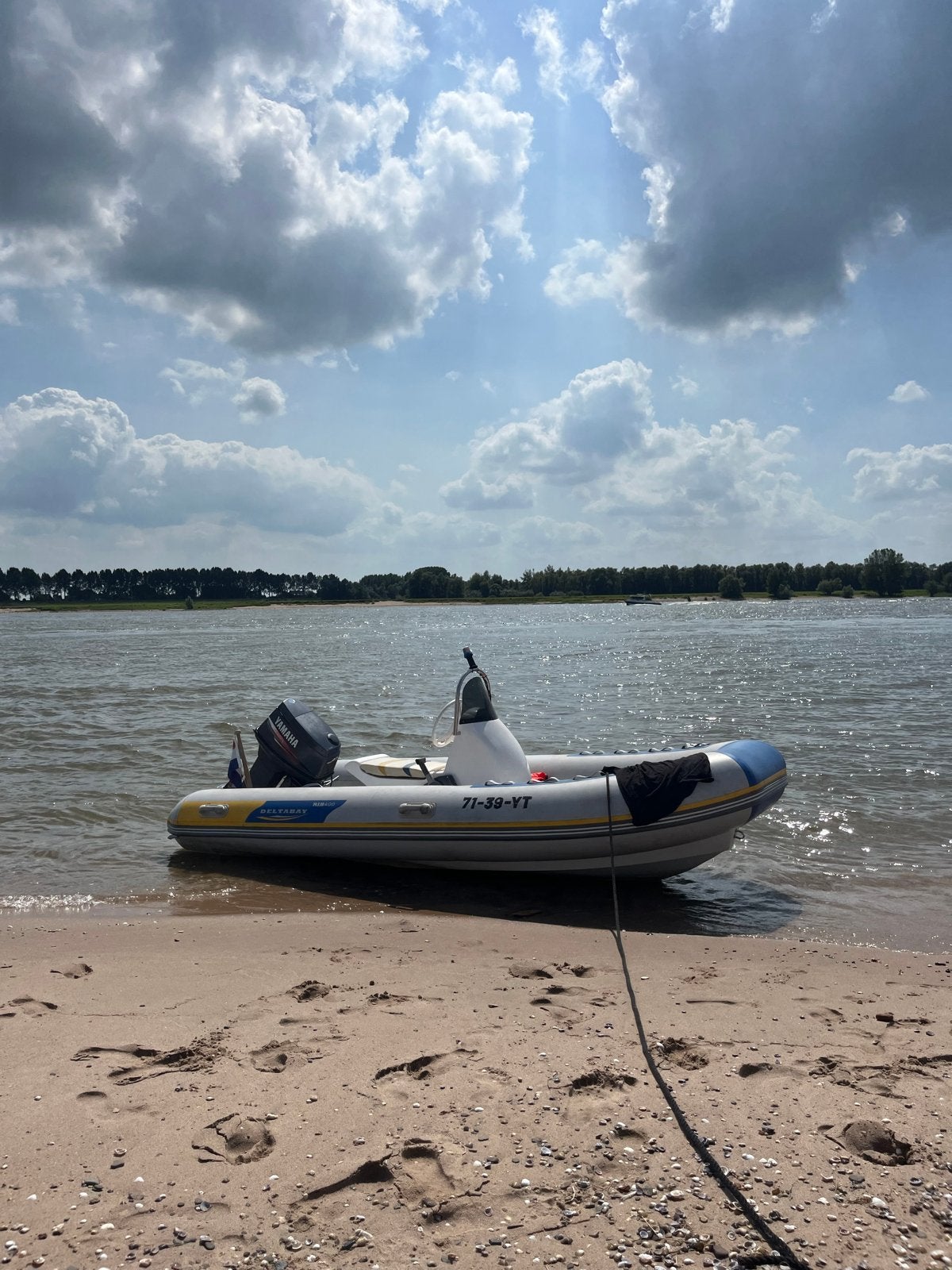 RIB 400 + Yamaha 40PK + trailer – tubes lek (opknapper), Watersport en Boten, Gebruikt, PVC, Yamaha, Ophalen