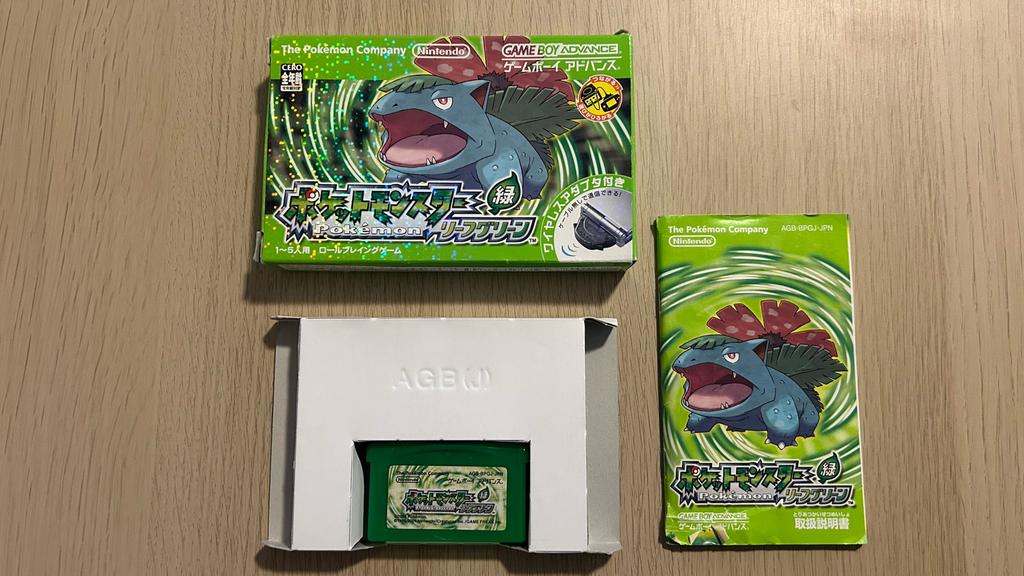 Pokémon Leaf Green GBA JPN - Boxed - Tested, 1 speler, Verzenden, Zo goed als nieuw, Vanaf 3 jaar