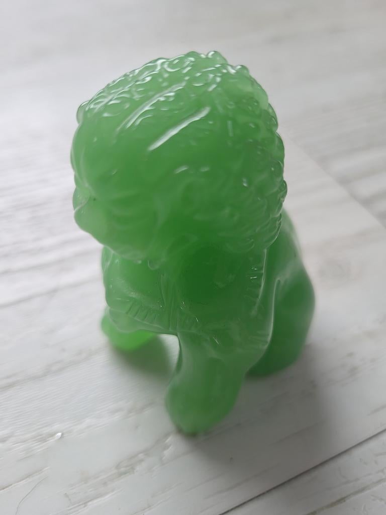 Groene jade Foo Dog / Shishi Beschermleeuw, Antiek en Kunst, Kunst | Beelden en Houtsnijwerken, Ophalen of Verzenden