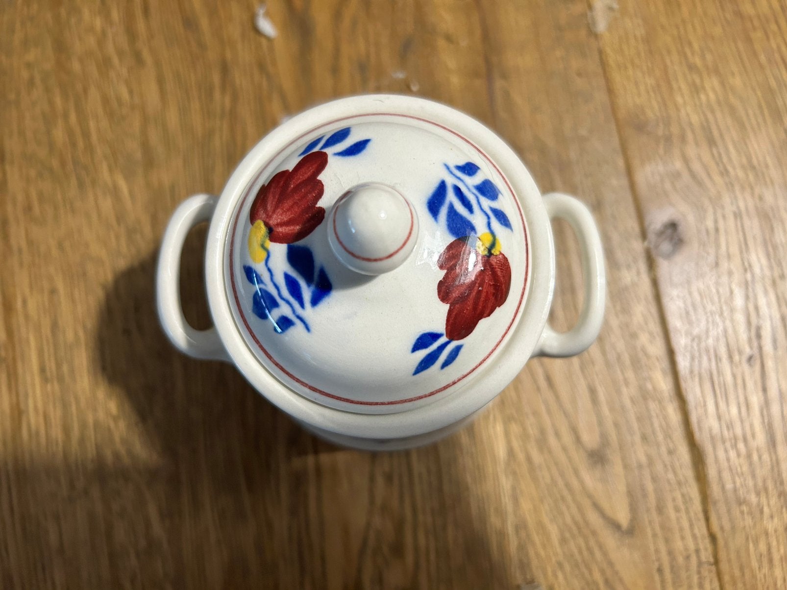 Vintage Boch Boerenbont suikerpot –Oud model Classic (klein), Antiek en Kunst, Antiek | Servies los, Ophalen of Verzenden