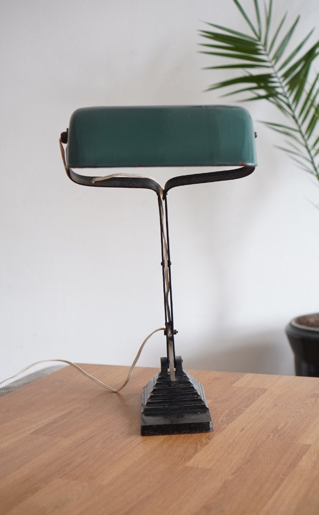 Art Deco Bankierslamp Erpé Vintage klassieke bureaulamp 1930, Ophalen of Verzenden