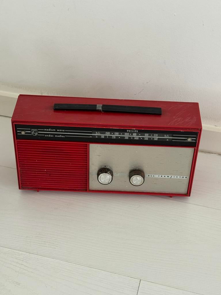 Philips radio vintage retro box 57 1965, Ophalen of Verzenden, Niet werkend, Radio