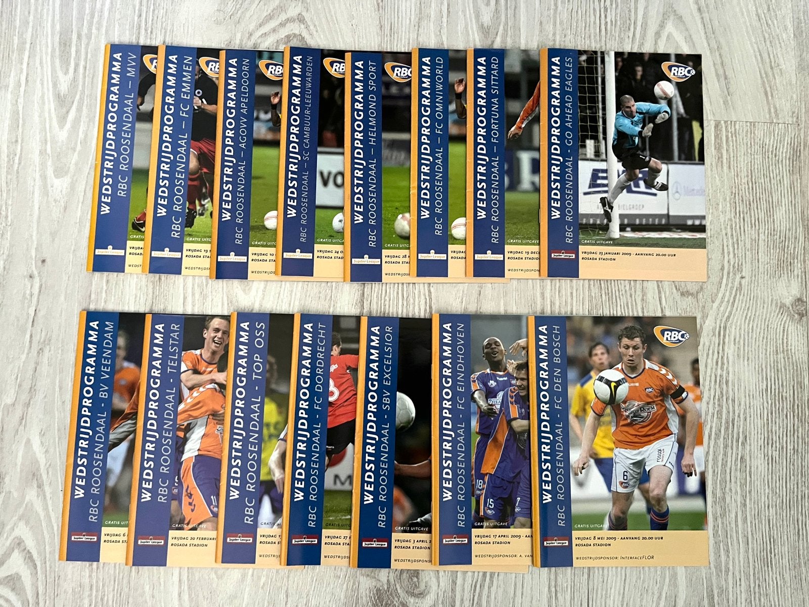 15 programmaboekjes RBC Roosendaal 2008-2009, Ophalen of Verzenden, Zo goed als nieuw, Overige binnenlandse clubs, Boek of Tijdschrift