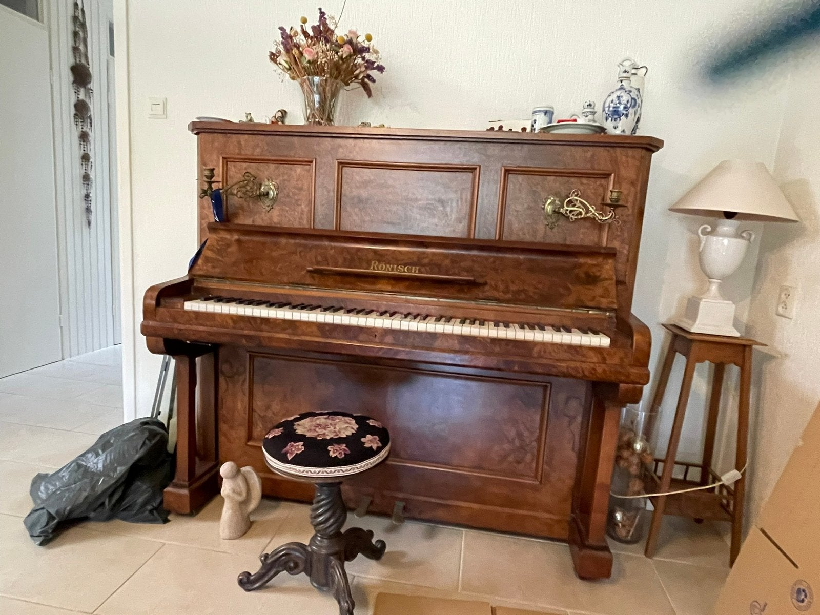 Antieke Rönisch Piano - van Rond 1800, Ophalen of Verzenden, Gebruikt, Bruin, Piano