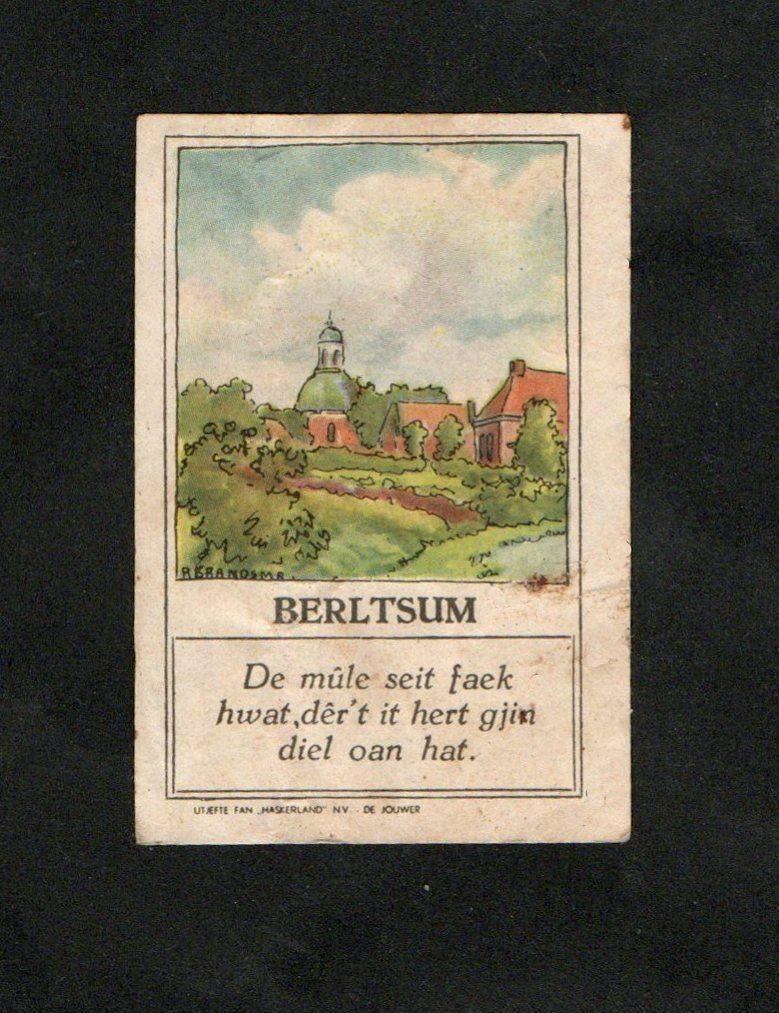 Verzamelplaatje Sluitzegel Berltsum Berlikum Friesland., Ophalen of Verzenden