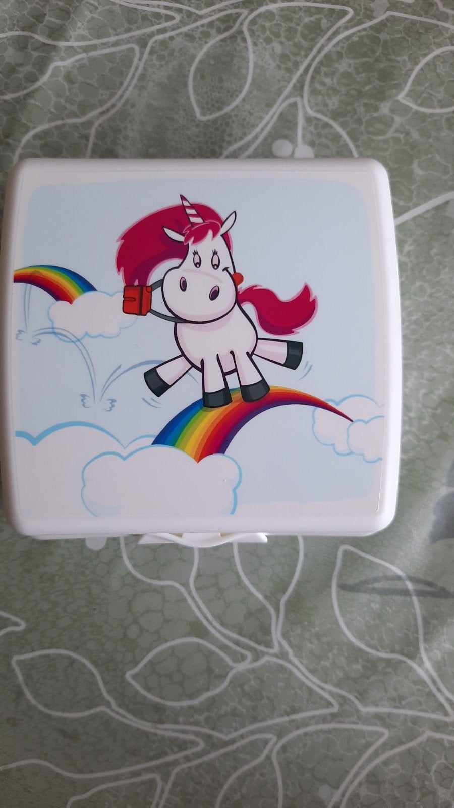 Nieuwe Tupperware Snackie met eenhoorn opdruk, Bewaardoos, Wit, Nieuw, Ophalen of Verzenden