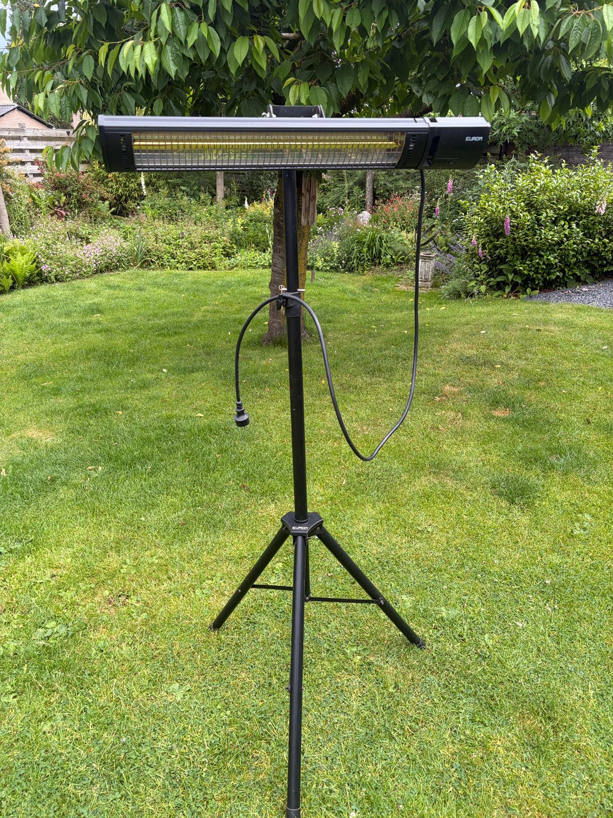 Eurom Golden 2500 Shadow terrasverwarmer met statief, Tuin en Terras, Terrasverwarmers, Draaibaar, Gebruikt, Vloer, Ophalen