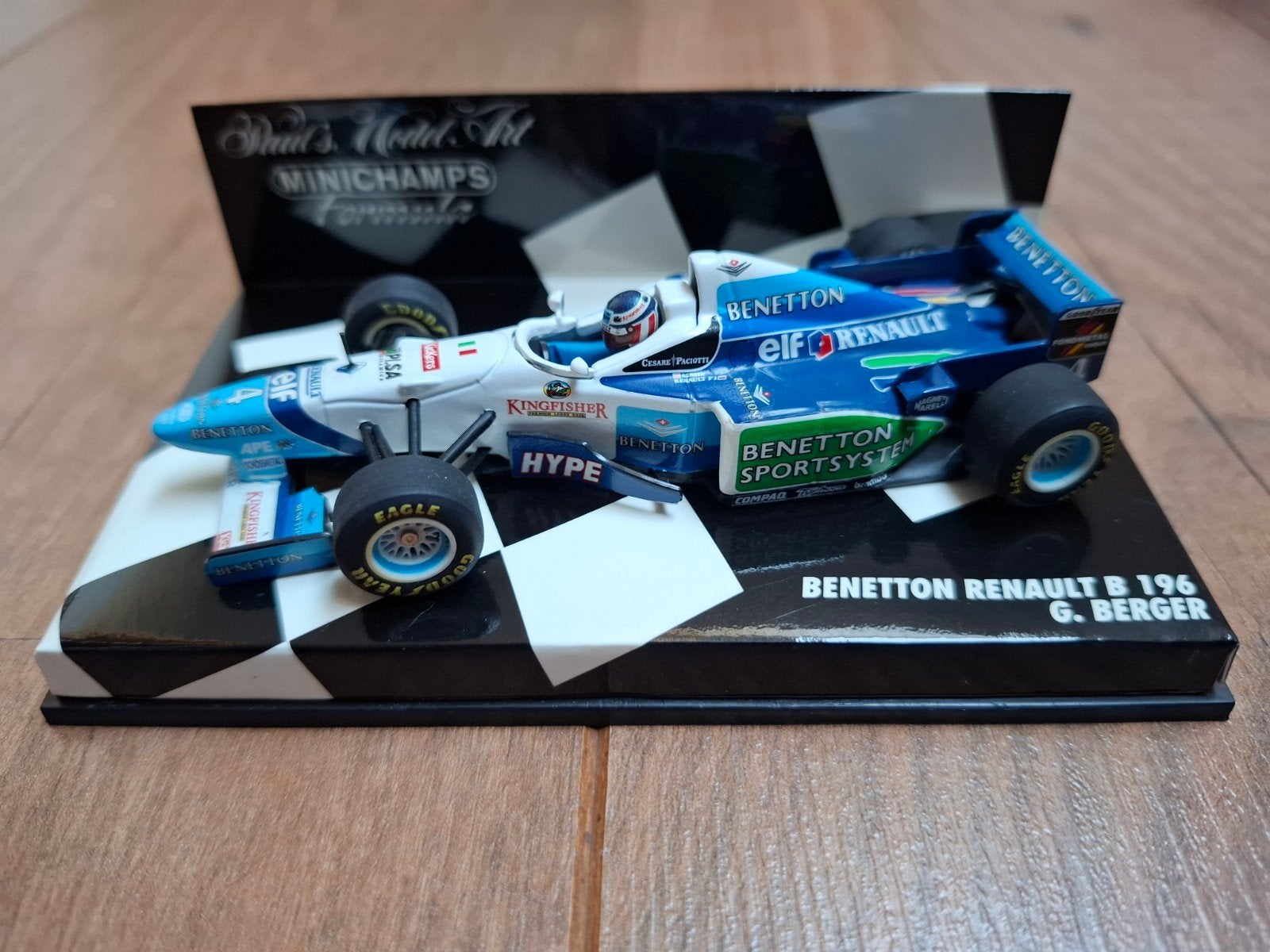 Minichamps Benetton Renault B196 G. Berger Formule 1 model, Ophalen of Verzenden, Zo goed als nieuw, Auto, MiniChamps
