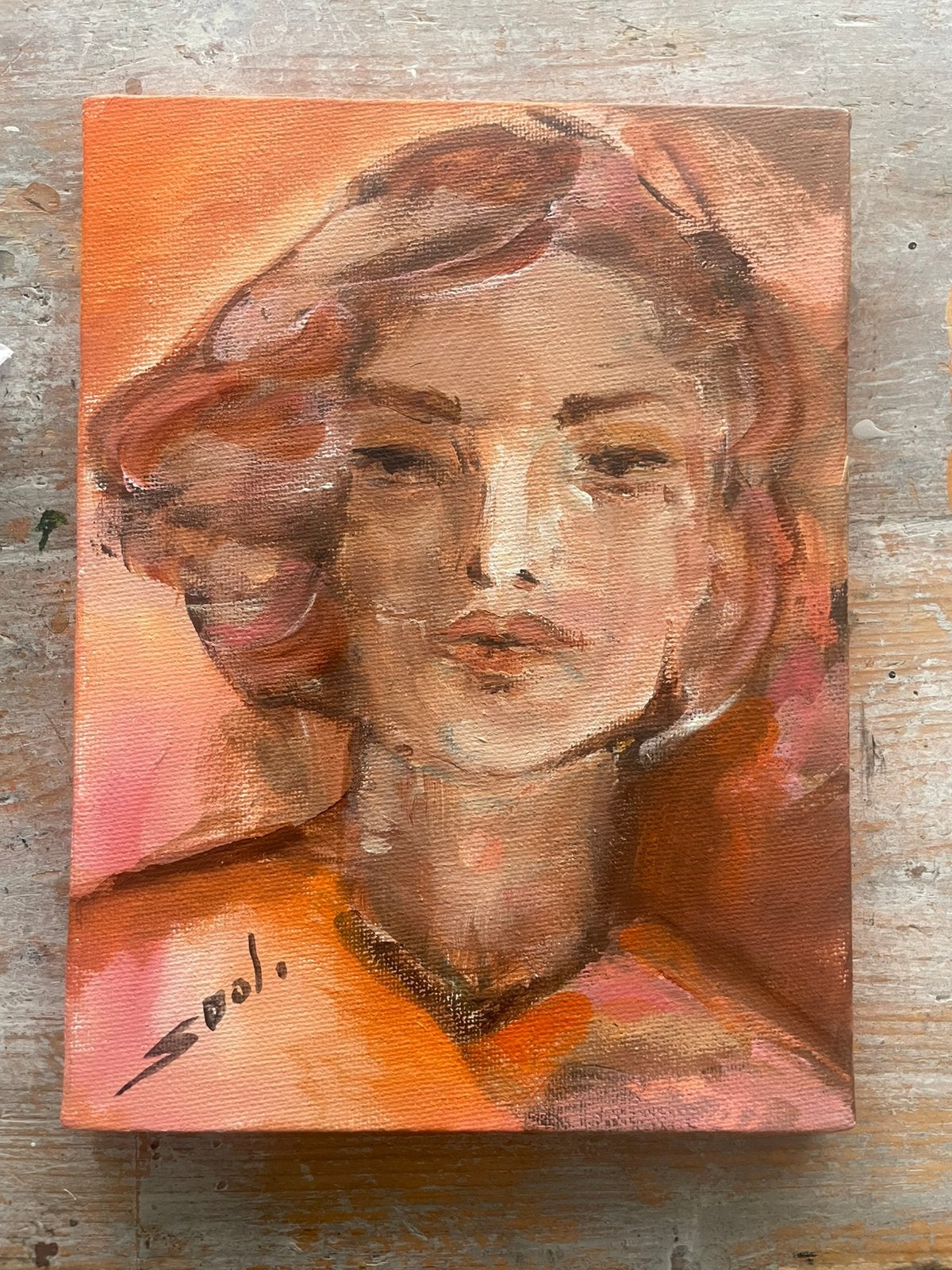 Klein kleurrijk portret Like M. Monroe, Ophalen of Verzenden