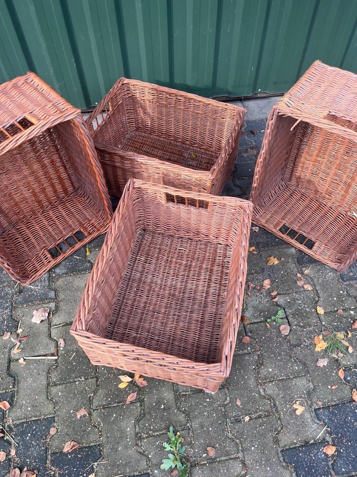 4 rieten manden - 45x60x30 cm, Huis en Inrichting, Overige materialen, Minder dan 50 cm, Gebruikt, 50 tot 100 cm