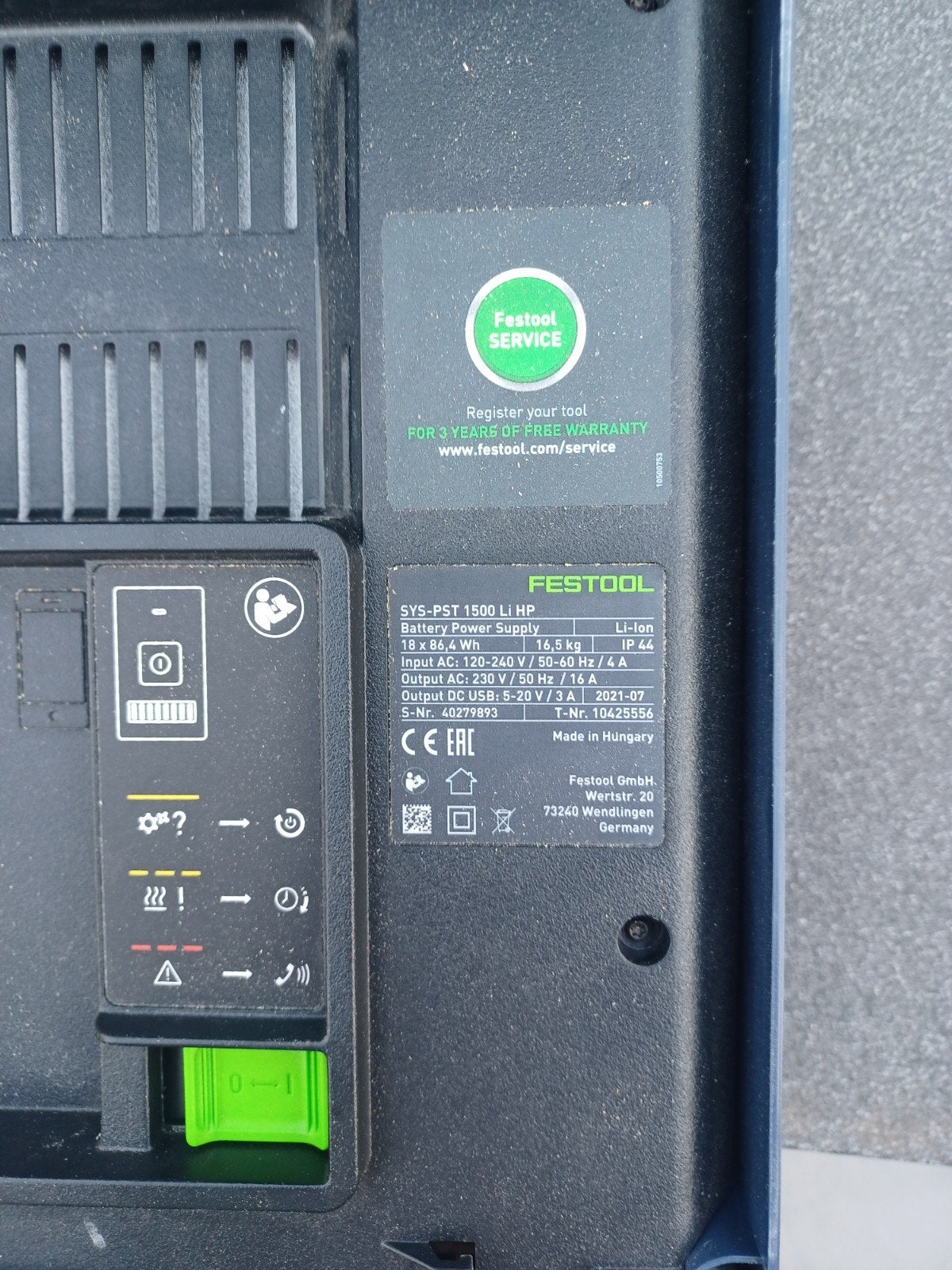 Festool SYS-PST 1500 LI HP Accu Power Supply, Ophalen of Verzenden, Zo goed als nieuw, Overige typen, Festool