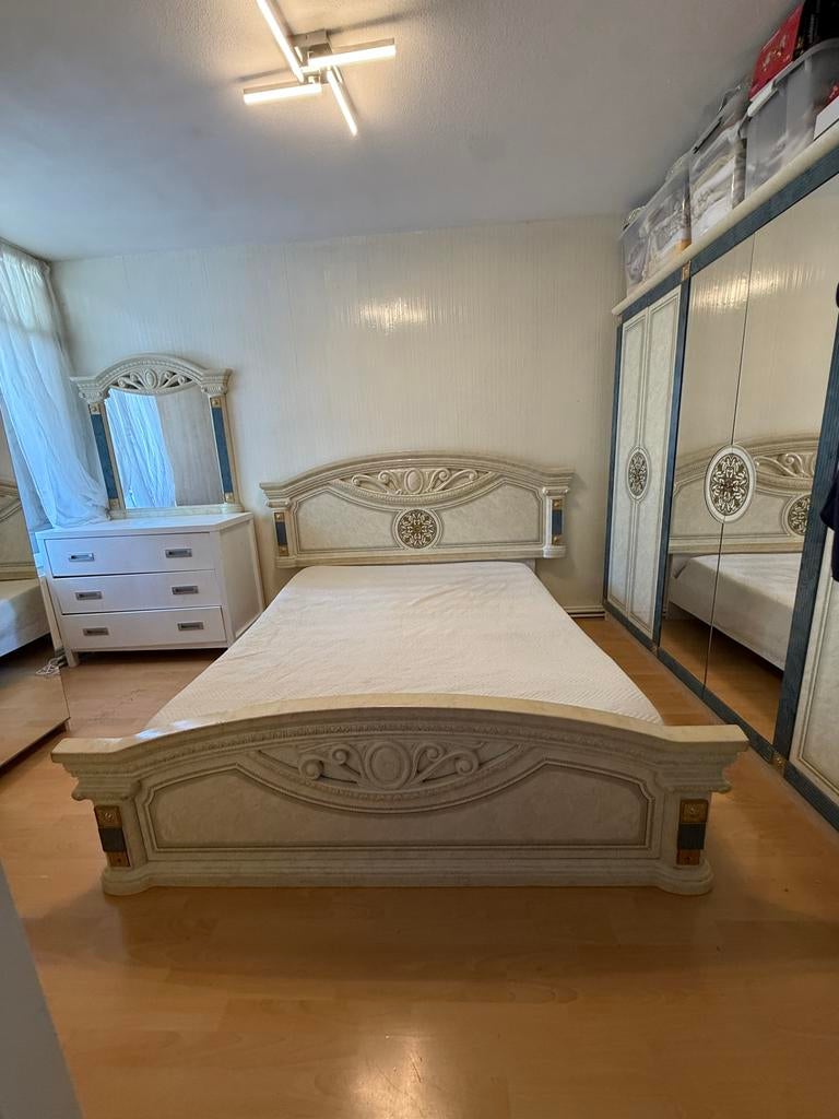 Prachtige barok stijl slaapkamer set - compleet en elegant, Ophalen of Verzenden, Gebruikt, Tweepersoons