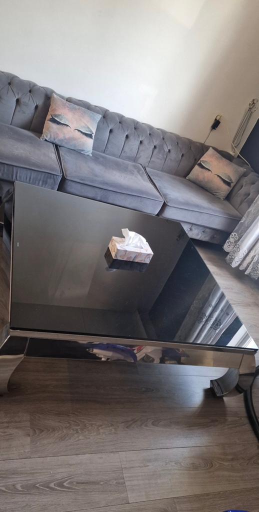 Salontafel, Huis en Inrichting, Tafels | Salontafels, Gebruikt, Vierkant, Glas, Minder dan 50 cm