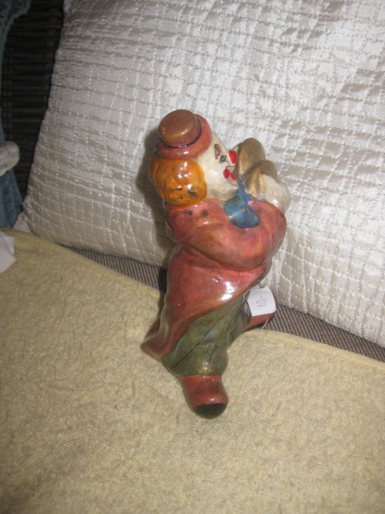 Vintage Clown Spaarpot - Handgeschilderd Keramiek, Ophalen of Verzenden
