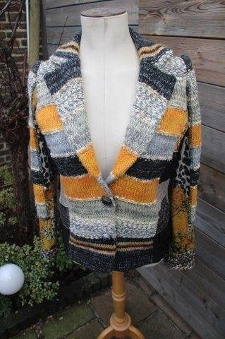 Vest Lulu-H zwart/ oker/ grijs mt S Winter Vaste prijs AANBI, Kleding | Dames, Zwart, Ophalen of Verzenden, Zo goed als nieuw
