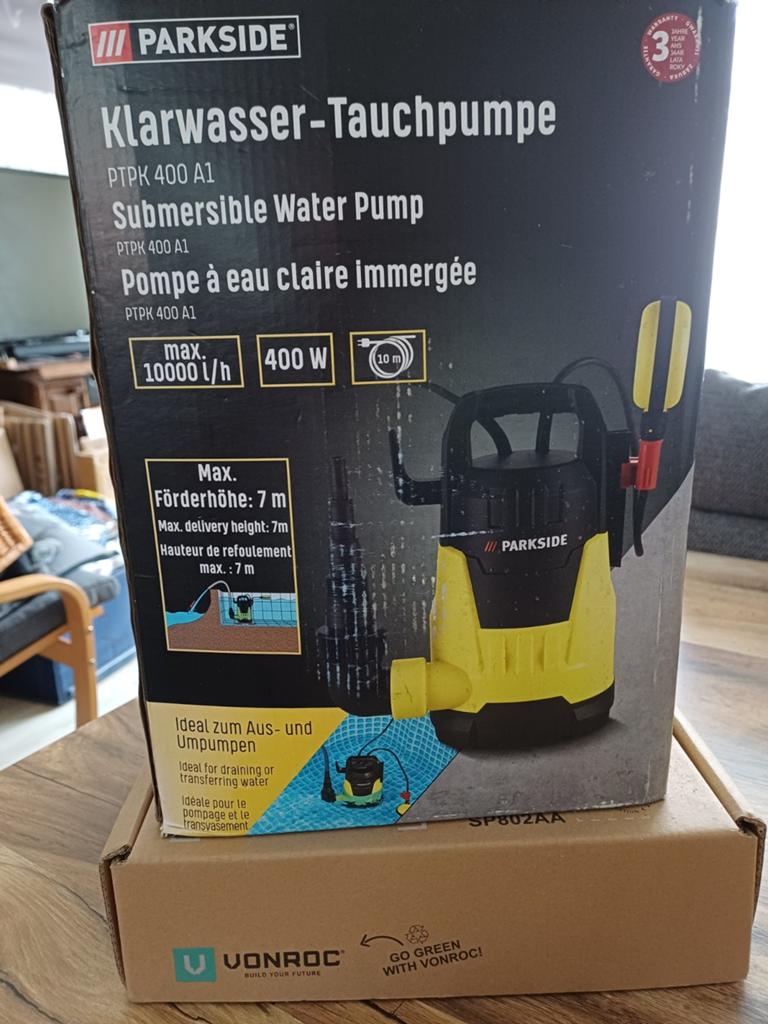 Parkside Klarwasser-Tauchpumpe PTPK 400 A1 - Nieuw €30,-, Tuin en Terras, Waterpompen, Ophalen, Nieuw, Elektrisch, Dompelpomp