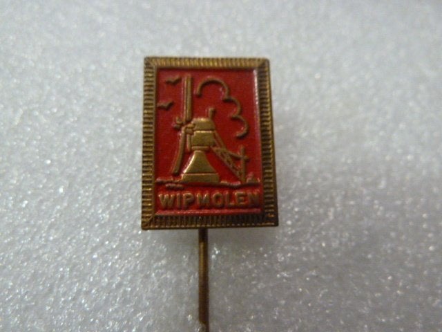 Vintage Wipmolen Speldje - Rood met Gouden Details, Ophalen of Verzenden, Gebruikt, Overige onderwerpen, Speldje of Pin