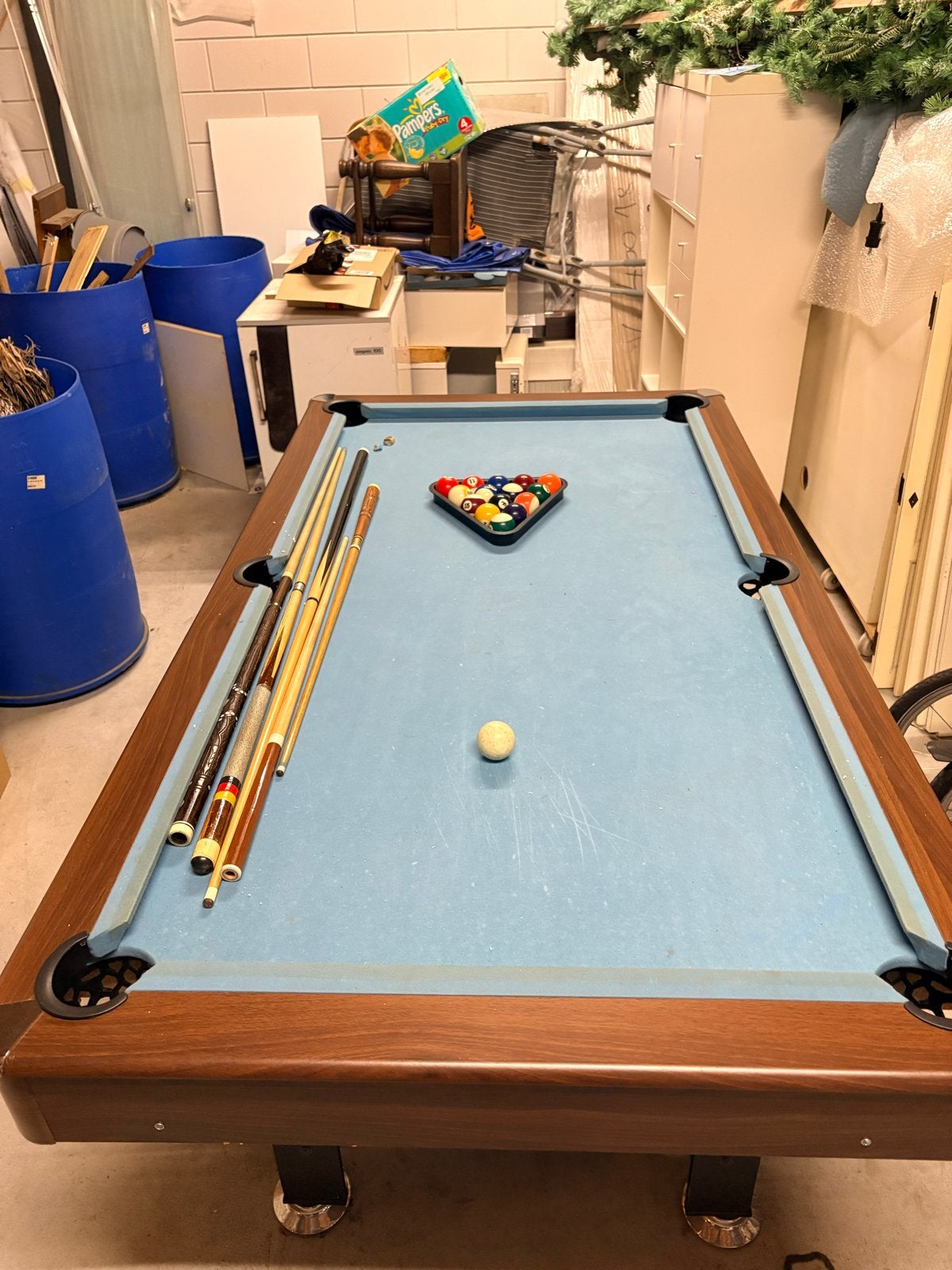 Pooltafel 6ft met keuen en ballen, Ophalen, Gebruikt, Pooltafel