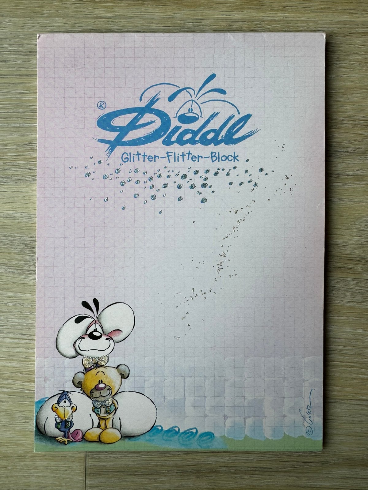 Vintage Diddl Glitter-Flitter-Block – 16 blaadjes – Depesche, Verzamelen, Diddl, Verzenden, Zo goed als nieuw