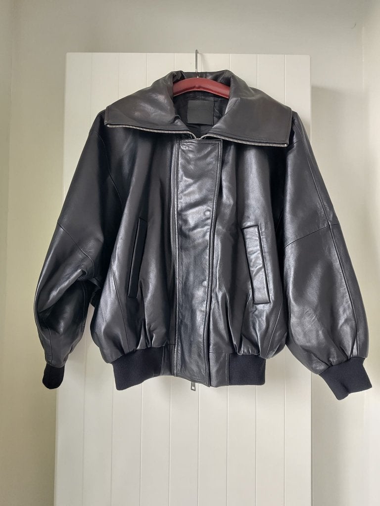 Zwart leren jasje S Mango Selection, Kleding | Dames, Mango, Zwart, Ophalen of Verzenden, Zo goed als nieuw