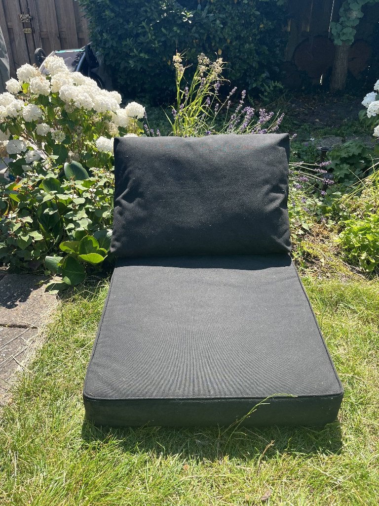 Zwarte Ikea FRÖSÖN/DUVHOLMEN zit- en rugkussens, Ophalen, Gebruikt