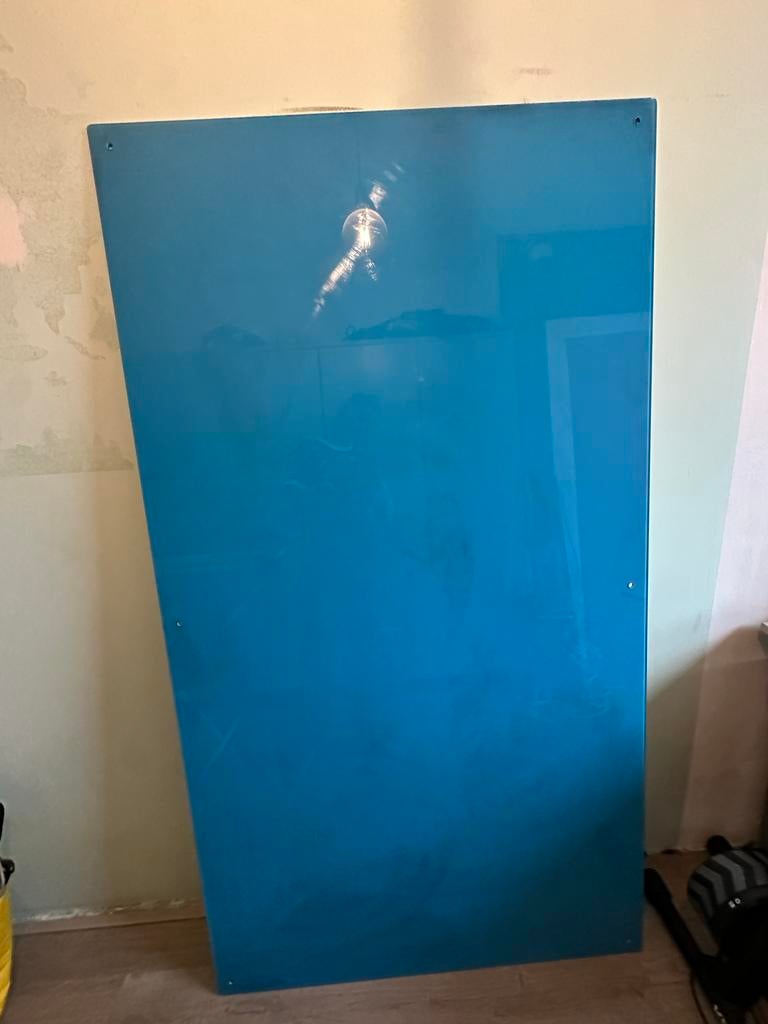Glazen Whiteboard (blue) - Ideaal voor werk (100x180 cm), Ophalen of Verzenden, Zo goed als nieuw, Magneetbord