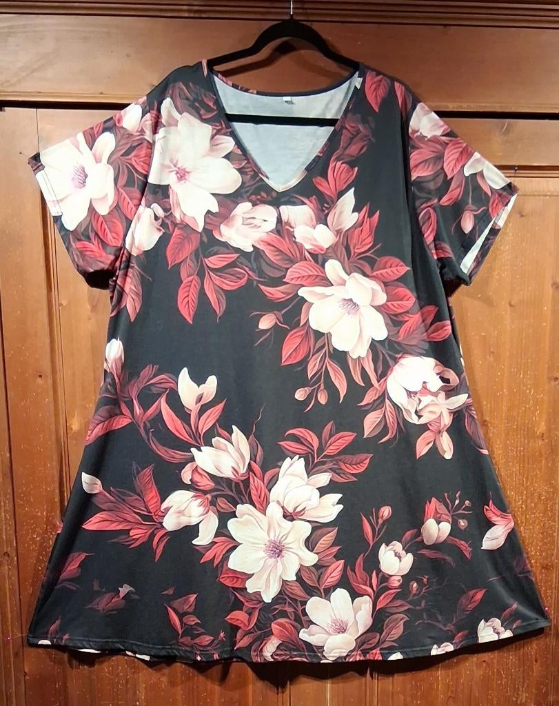 mooie jurk zwart magnolia bloemen 50-52, Ophalen of Verzenden, Nieuw, Zwart, Jurk