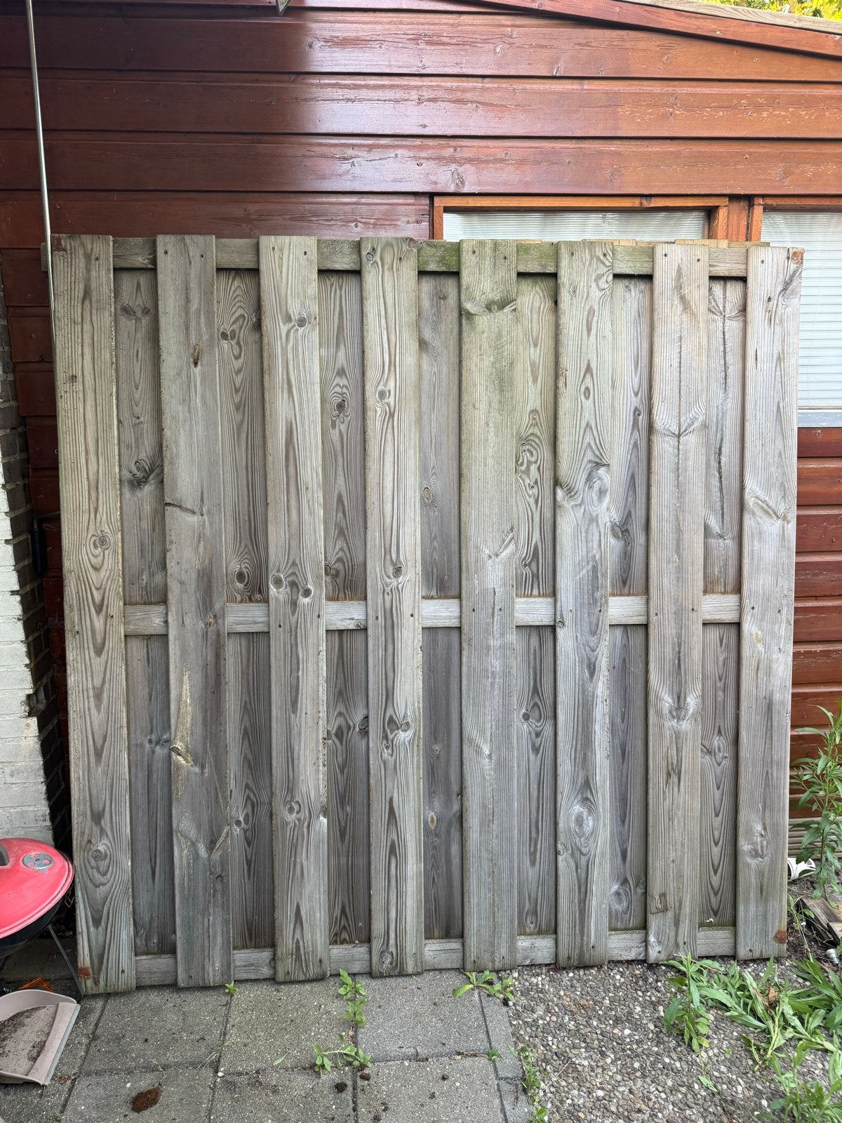 3 Houten schuttingen 180x180cm, Tuin en Terras, Schuttingen, Ophalen, Minder dan 3 meter, Hout, 1 tot 2 meter
