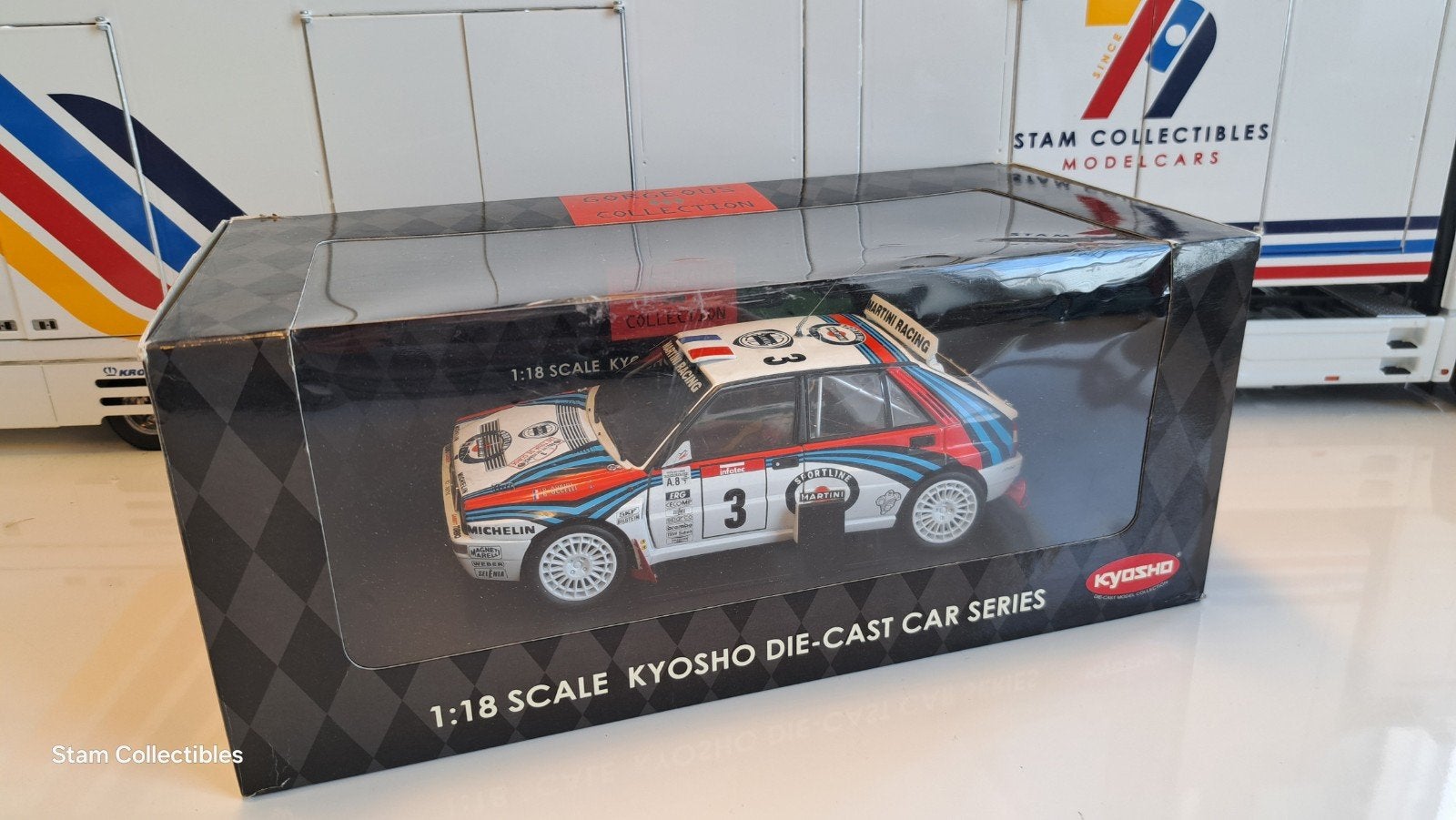 Kyosho Lancia Delta HF Integrale #3 Tour de Corse - 1991, Hobby en Vrije tijd, Auto, Ophalen of Verzenden, Gebruikt, Kyosho