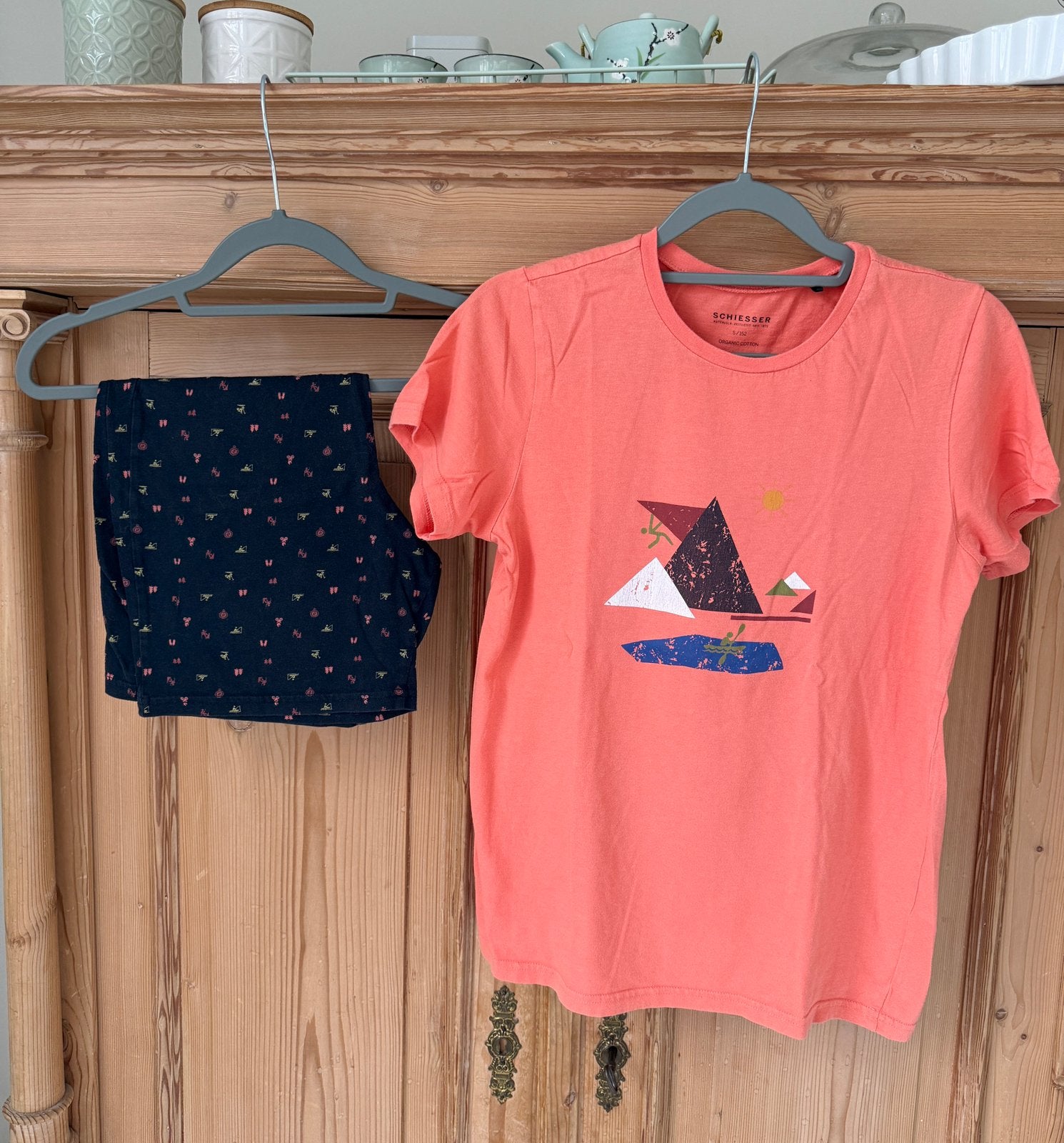 Zomerse Schiesser pyjama shortama van biologisch katoen, 152, Kinderen en Baby's, Kinderkleding | Maat 152, Ophalen of Verzenden