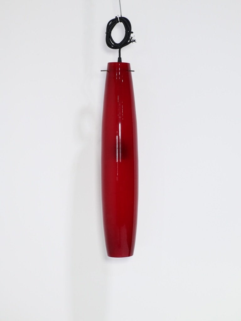 Murano glas hanglamp rood Alessandro Pianon 1960s, Huis en Inrichting, -, -, E27 (groot), Ophalen of Verzenden