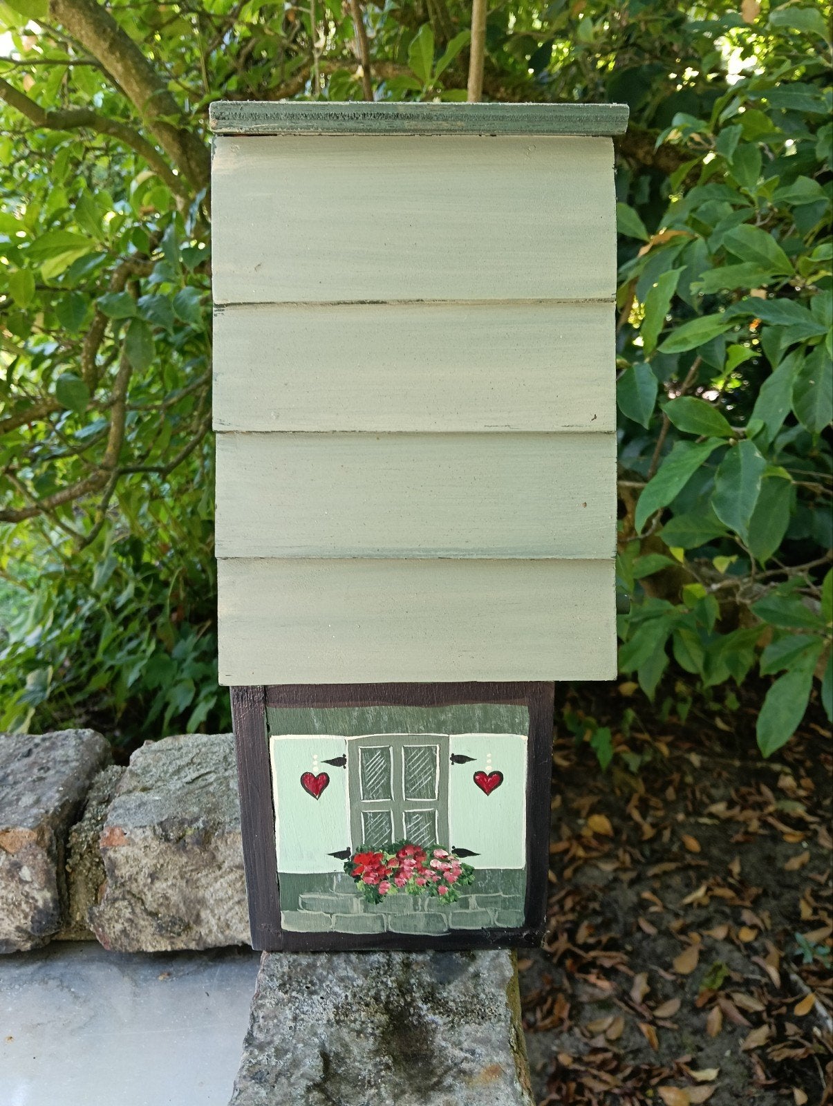 Vogelhuisje - Handgeschilderd, Tuin en Terras, Ophalen of Verzenden, Gebruikt