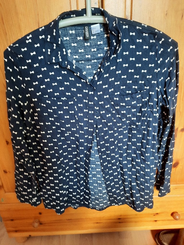 blauw met witte blouse, Divided H & M, maat 34, Ophalen, Gedragen, Maat 34 (XS) of kleiner, Blauw