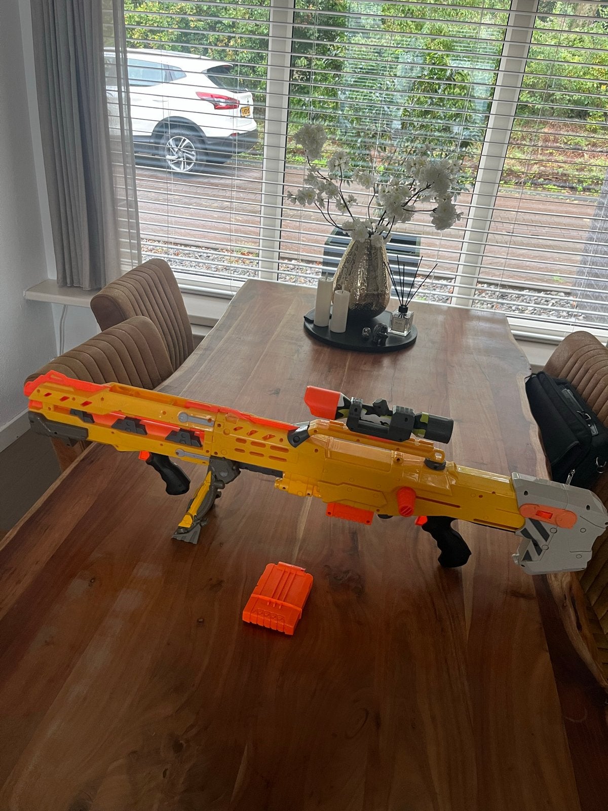 Nerf Sniper met Scoop, Extra Magazijn en 7 Pijlen, Ophalen, Gebruikt, Jongen of Meisje