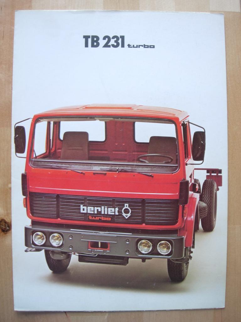 Berliet TB231 Turbo Brochure 1977 - TB 231, Berliet, Ophalen of Verzenden, Zo goed als nieuw, Overige merken