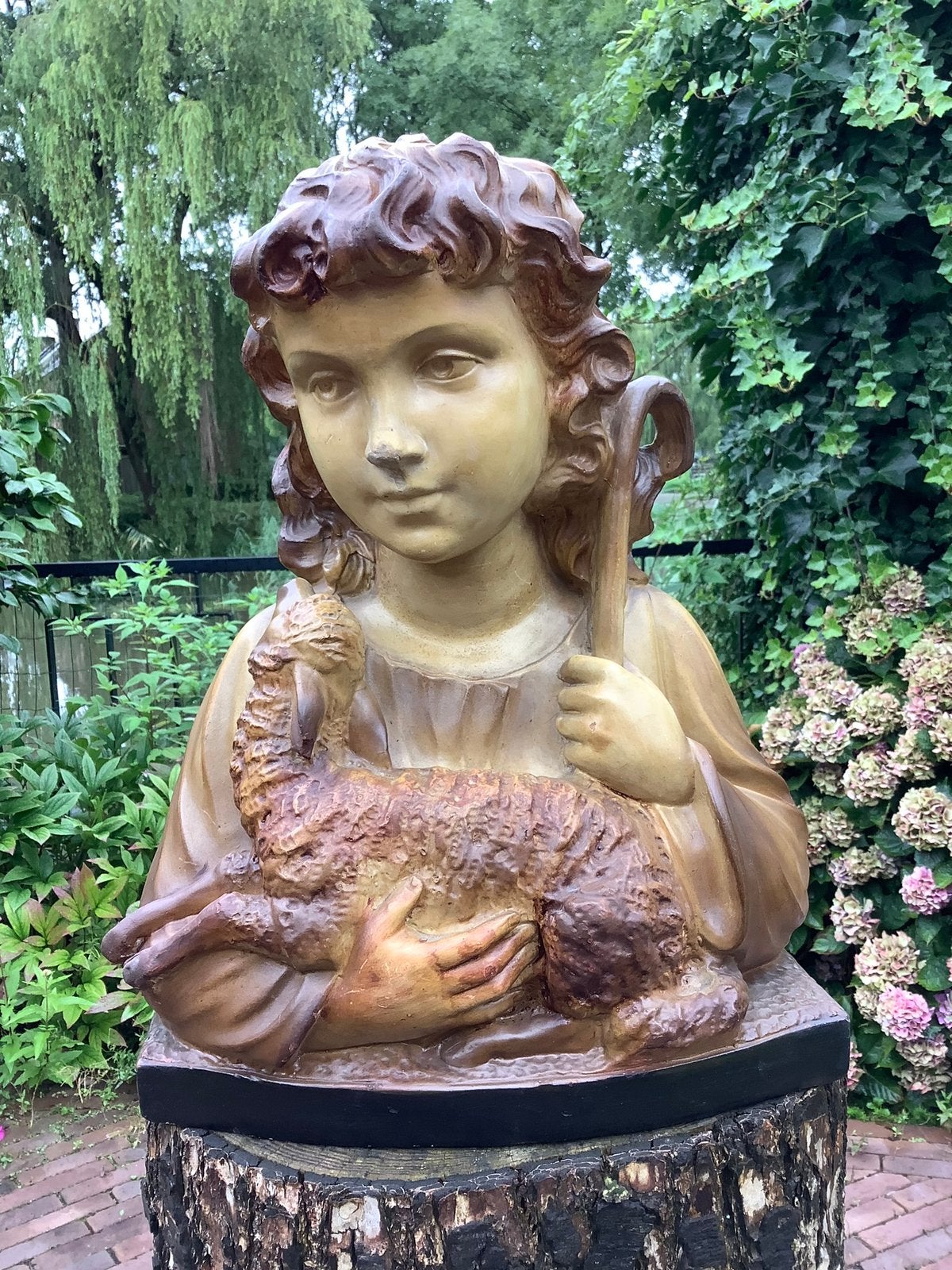Zeldzaam gipsen kerkbeeld ❤️ Jezus de Goede Herder, Antiek en Kunst, Antiek | Religie, Ophalen of Verzenden