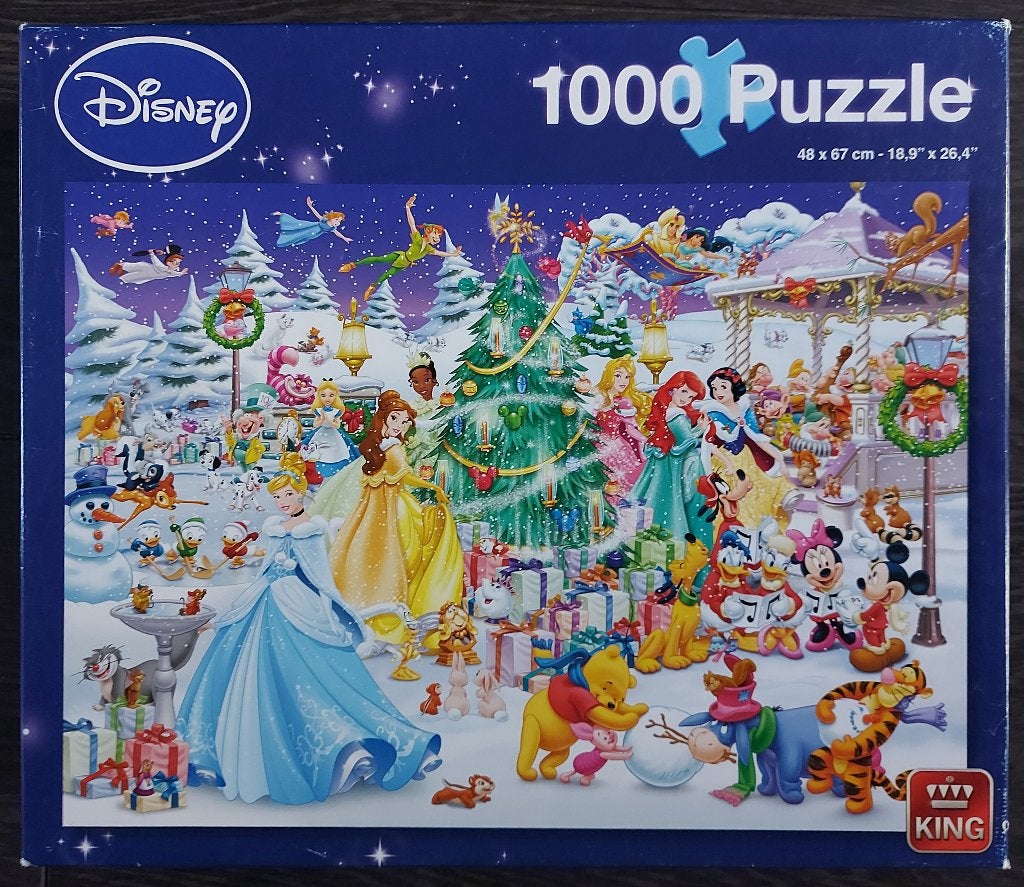 puzzel : disney kerst in de sneeuw, Ophalen of Verzenden, 500 t/m 1500 stukjes, Zo goed als nieuw