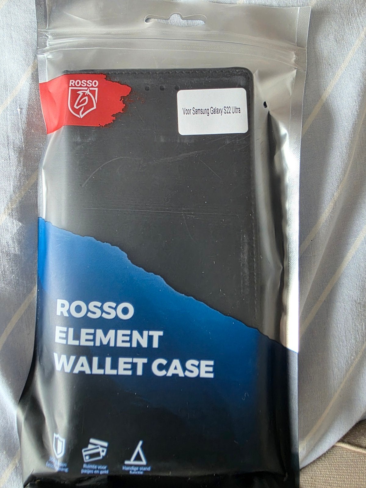 Rosso Element Wallet Case voor Samsung galaxy S22 ultra, Ophalen of Verzenden, Nieuw, Overige modellen, Frontje of Cover