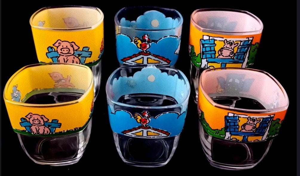 Vintage Luminarc Frankrijk glazen boerderijdieren, Ophalen of Verzenden, Zo goed als nieuw, Overige typen