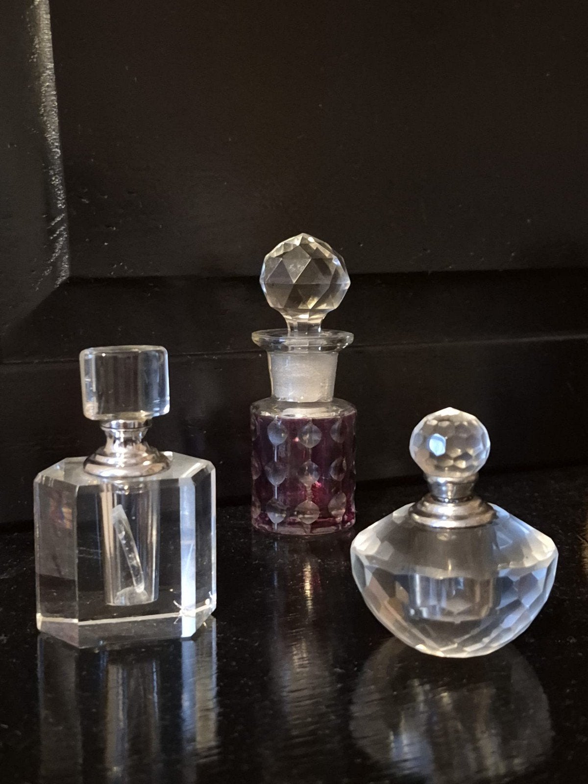 Antieke parfum flesjes kristal, Ophalen of Verzenden