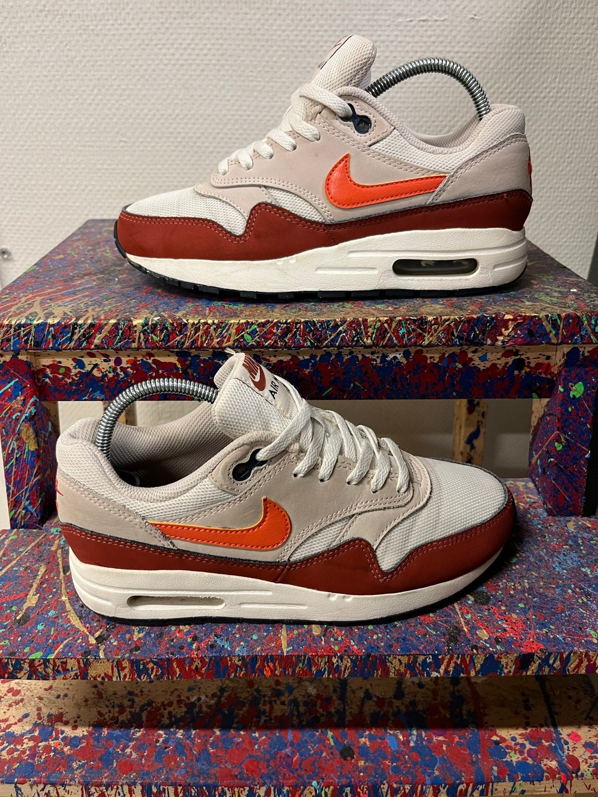 Nike Air Max 1 Sneakers - Maat 37.5 Mars Stone, Verzenden, Beige, Sneakers of Gympen, Gedragen